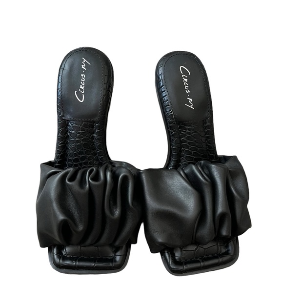 Circus by Sam Edelman Slade square toe ruffled Women's Heels Black Size‎ 5.5 M - Picture 3 of 11